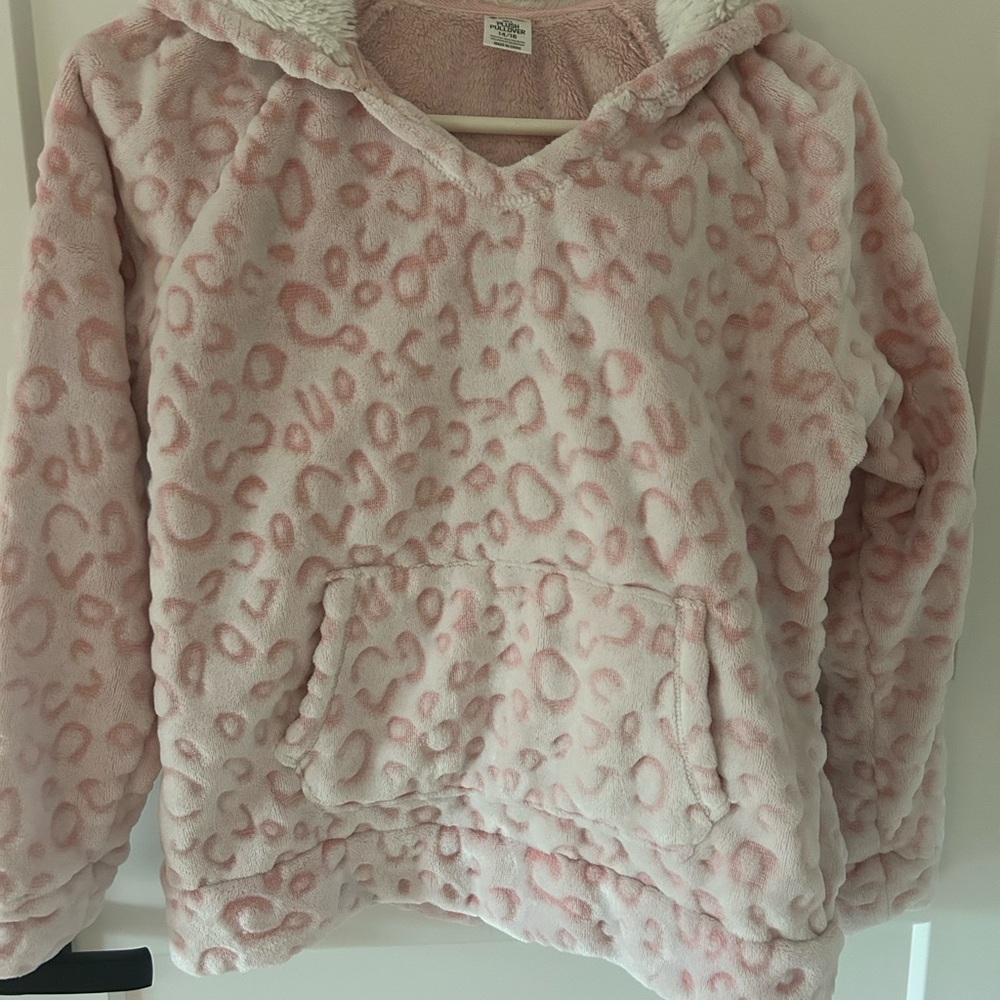 Kids Pink Leopard Print Hoodie